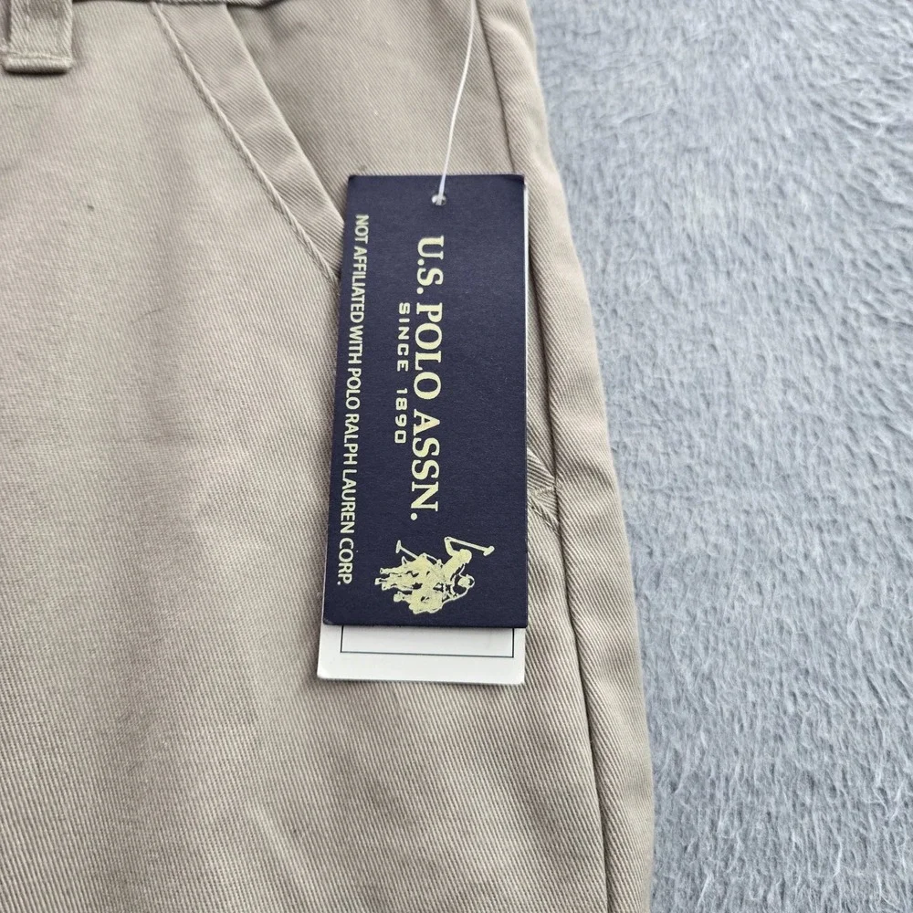U.S. POLO ASSN. Women Pants 18 Beige Chino Button Skinny 30